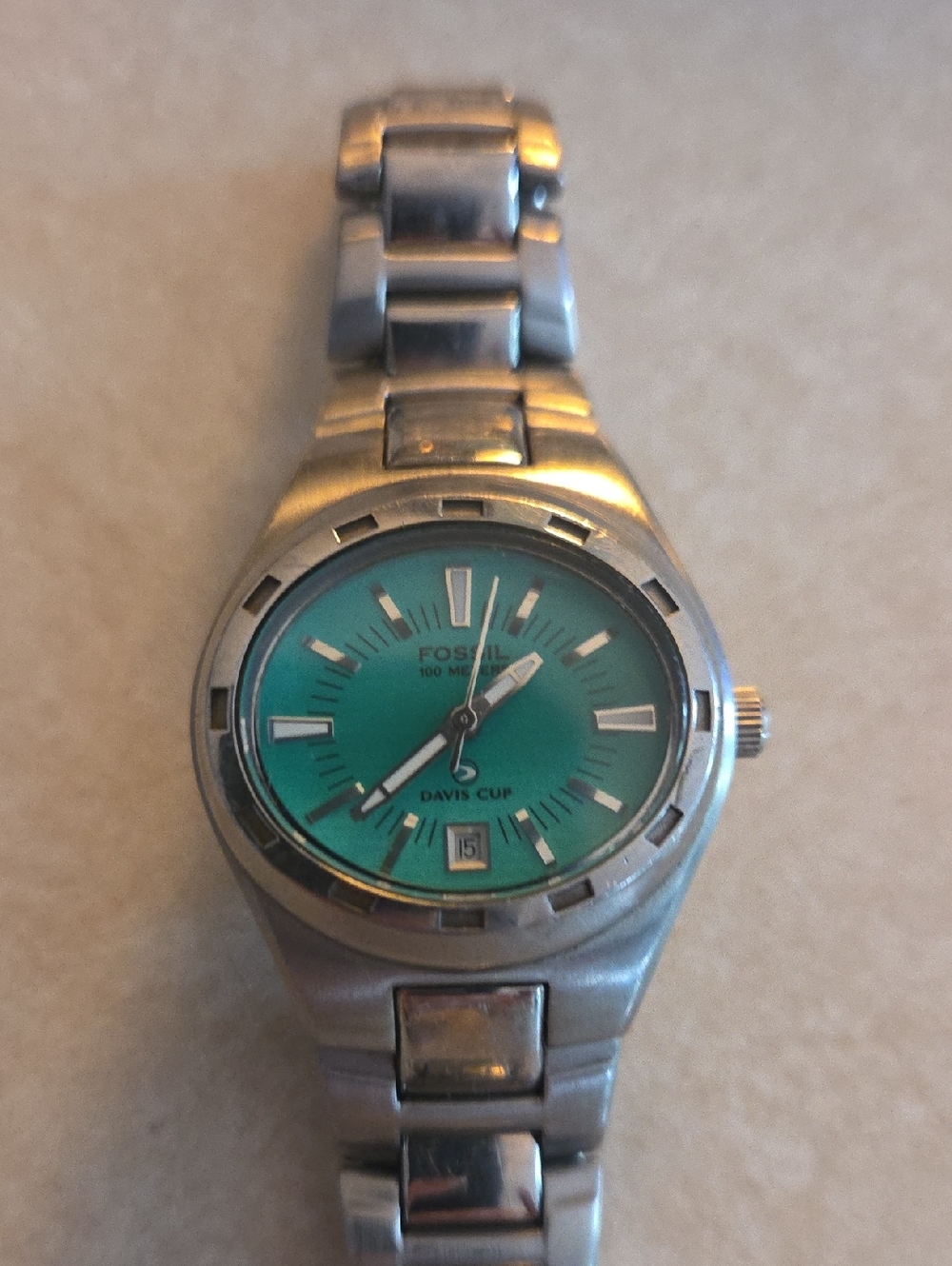 Fossil Stainless Steel Watch with Teal Dial